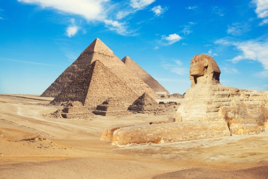 Ancient pyramid and structures in Egypt