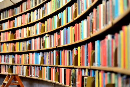 Shelves filled with books